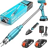 SEESII Next-Gen Electric Stand Up Weed Puller Tool with 20000RPM High-Torque Motor, Battery Powered Garden Weeder 3-Claw Steel Head for Smooth Weeding (Electric Weed Puller-Two Battery)