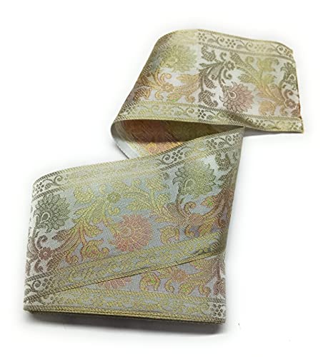 Image of Floral Brocade Ethnic Work Laces and Borders Material for Dresses, Sarees, Lehenga, Suits, Blouses, Dupatta, chunri and Crafts