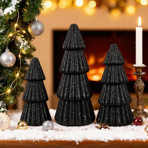 Miaikoe Set von 3 Weihnachtsbaum Dekorationen Indoor, glitzernde...