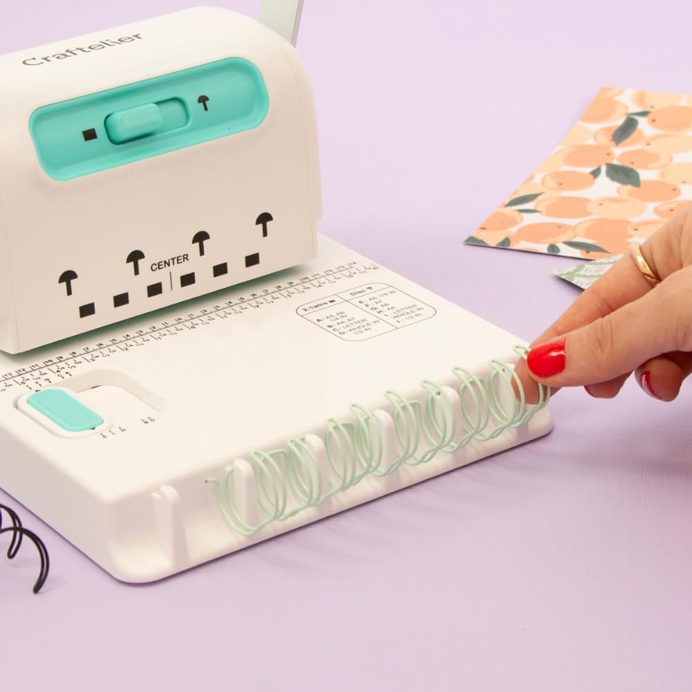 Craftelier Mini relieuse Minty Duo Binding Machine 1 pouce anneaux disques 23,5 x 16 x 21 cm