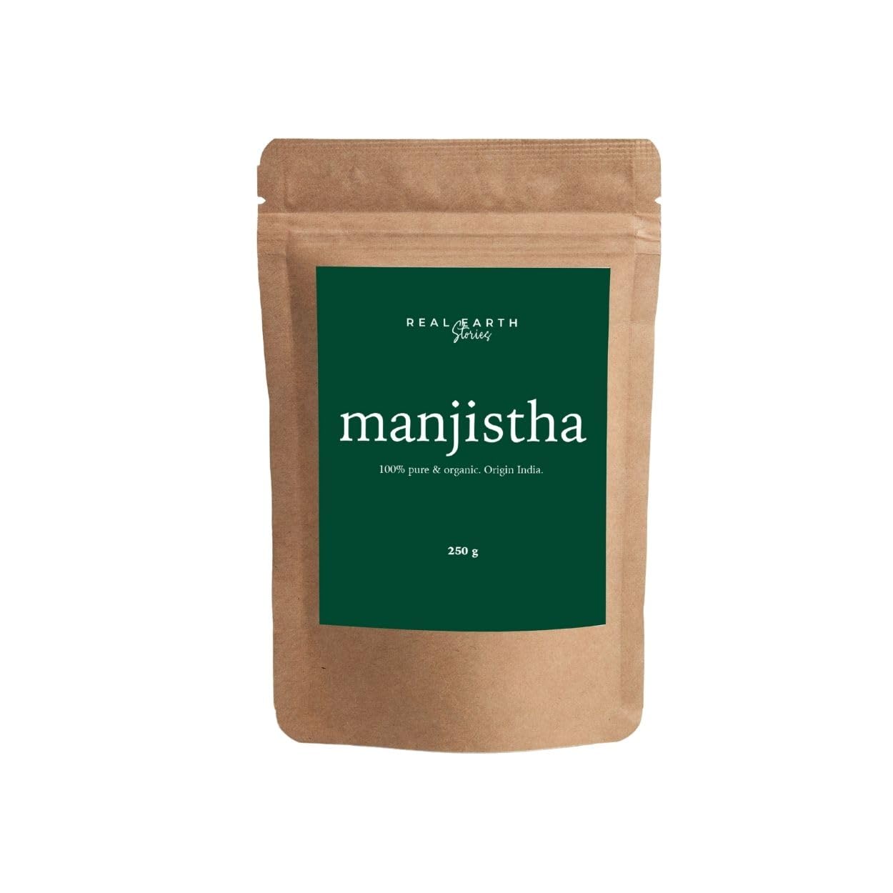 Real Earth - Manjistha in polvere - 100% puro e biologico - Cosmetici naturali in polvere - Trattamento viso naturale - Maschera facciale - Piante ayurvediche - Vegano - Antiossidante - 250gr
