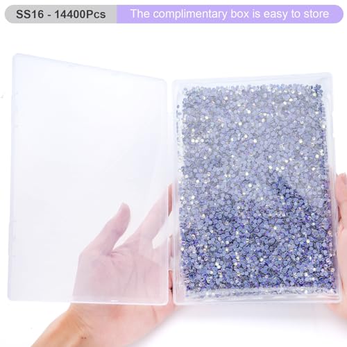 Image of Hotfix Rhinestones Bulk, 14400PCS Moonlight Hot Fix Rhinestones for Clothes DIY Decoration Crafts, Moonlight, SS16, 3.8-4.0mm