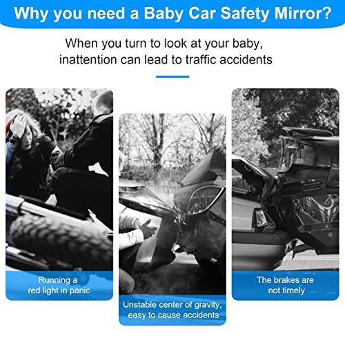 Image of Car Mirror for Baby, Dannisly Back Seat Baby Mirror, Toddler Adjustable Facing Rear View Convex - Accessories, Clip on Windshield or Sun Visor