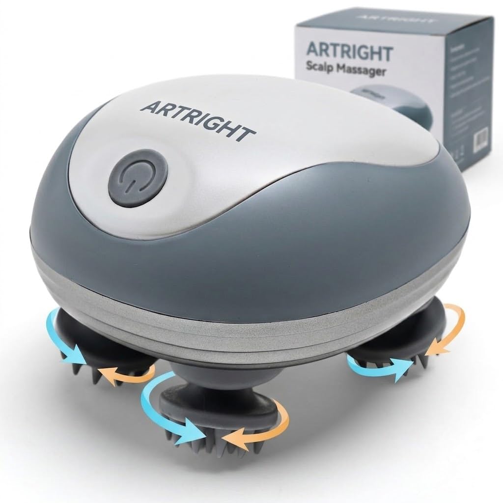 Scalp Massager, Stress Relief & Relaxation, Handheld & Portable, Rechargeable Electric Head Kneading Massager, 3 Speed Modes, Head Scratcher Massager for Hair Growth, Deep Clean, RJT77, MULTI-image-44
