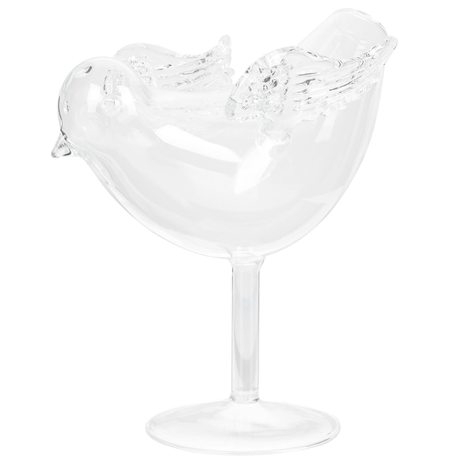 Copa de cristal forma de pájaro elegante en vidrio borosilicato limpio