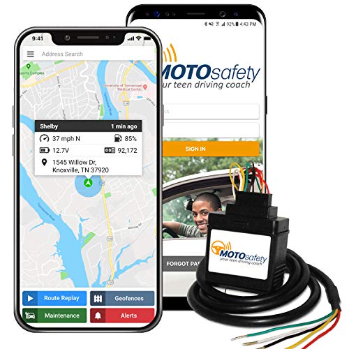 Car Tracker - MOTOsafety Wired 4G GPS Tracking Device, Vehicle Safe Driving Reports