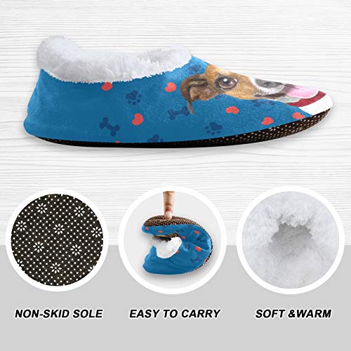 susiyo Jack Russell Terrier Emoticon Dog House Slippers Soft Warm Indoor Fuzzy Feet Slipper for Women3