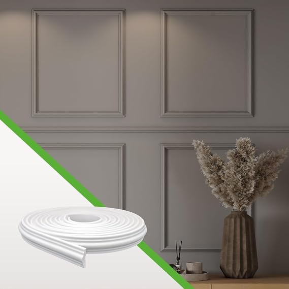 Amazon.com: MRP Peel and Stick Wall Molding Roll | Flexible EVA Foam ...