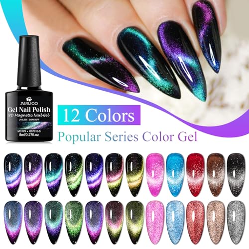 Set de Esmaltes Gel Ojo de Gato 12 Piezas miniatura 4