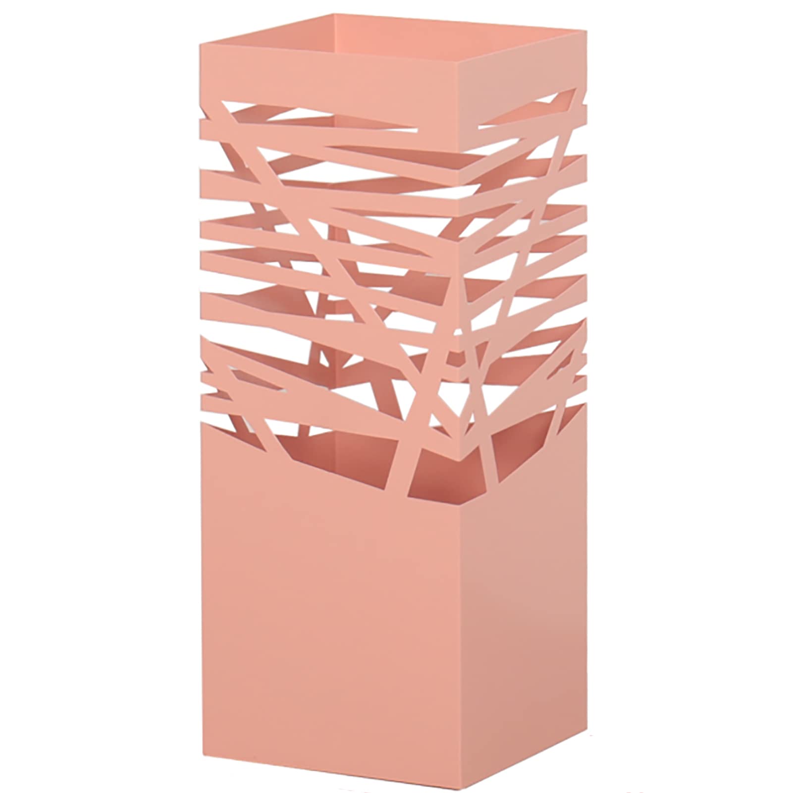 Porte-parapluies design moderne rose en métal creux géométrique