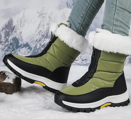 Womens Comfortable Snow Boots for Walking: Anti-Slip Mid-Calf Winter Boots - Durable Faux Fur Lined Booties for Women2