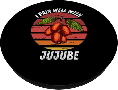 Miniatura 2 de Vintage Jujube I Pair Well With Jujube Food Lover PopSockets Standard PopGrip