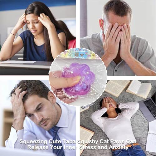 Image of Taba Squishy Paw, Purple Cat Paw Fidget Toy, 1 Piece | Purple Plastic Cat Paw Squeeze Toy Measuring 8 X 8 X 3 CM And 70 G, For Desk Fidgeting, Party Favours And Return Gifts