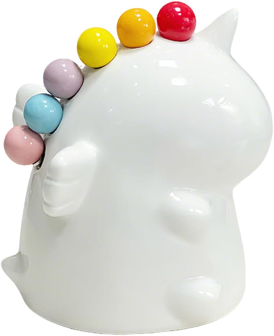 Unicorn Stainless Steel Fork & Ceramic Holder Set Heavy-Duty, Dishwasher-Safe Utensils for Daily Use Adorable Unicorn Theme for Kids' Lunches, Party Favors & Farmhouse Kitchen Aesthetics WHITE