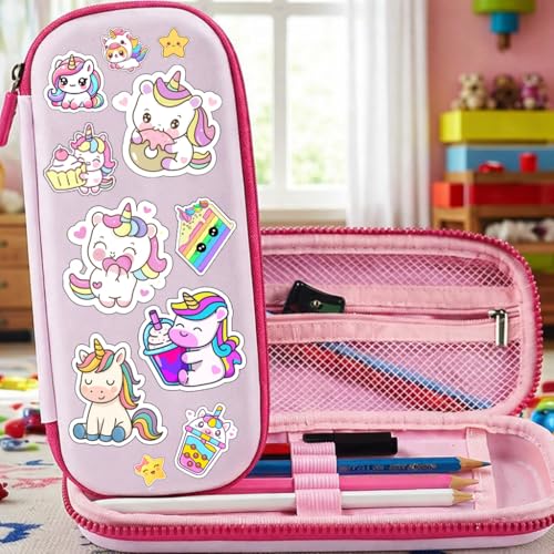 Image of LERITO Unicorn Theme Vinyl Stickers, Waterproof Self Adhesive Decals for Laptop, Journal, Guitar, Mobile Phone, Multicolour, Pack of 60