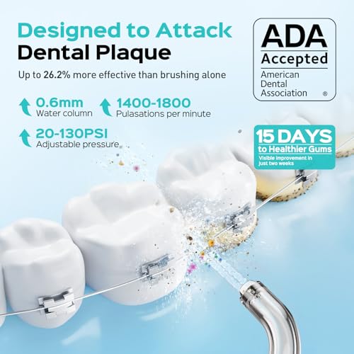 Image of COSLUS ADA Accepted C51 Water Dental Flosser for Teeth, 3 Modes 6 Pressure