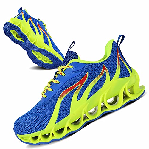 Umiye Boys Girls Shoes Breathable Textile Uppers Lightweight Jogging Fashion Sneakers Blue Size 3 Little Kid #TOP5