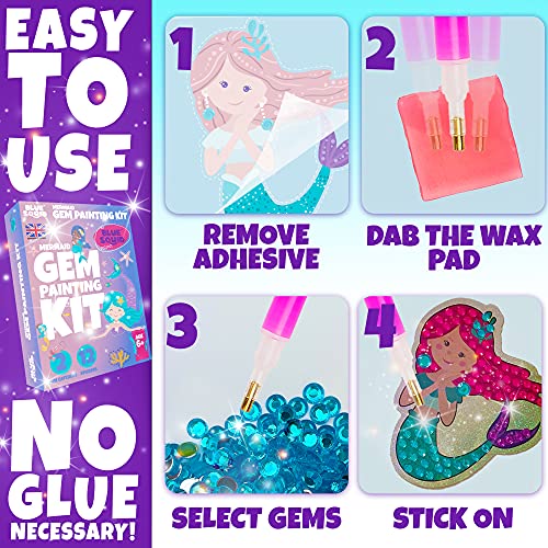 Blue Squid Diamond Painting Kits For Kids - Mermaids Diamond Art For Kids, 5D Gem Art Kits For Kids, Kids Arts & Crafts, Gift For Boys & Girls 5 6 7 8 9 10 11 12 #TOP2