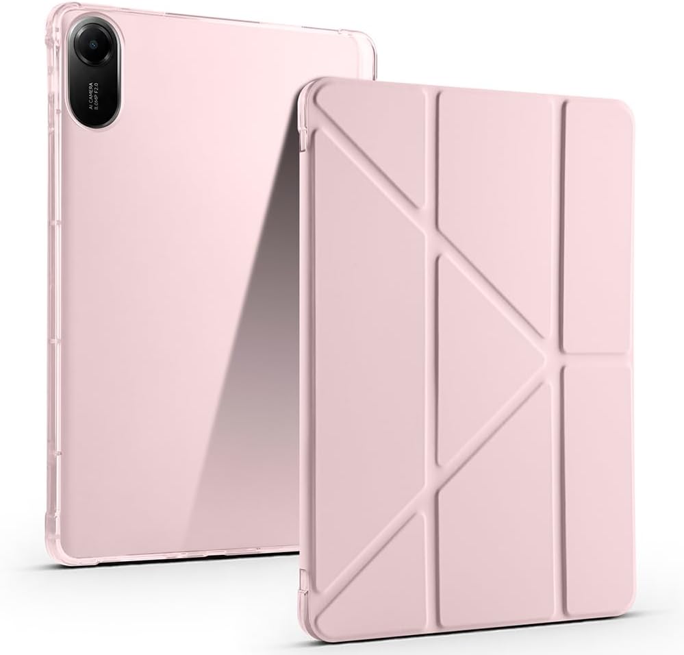 Zore Xiaomi ile uyumlu Redmi Pad 2 Kılıf Zore Tri Folding Kalem Bölmeli Standlı Kılıf Rose Gold