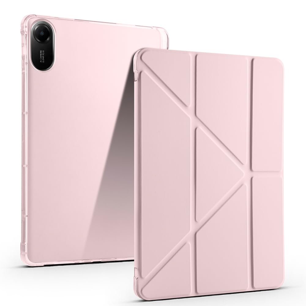 Zore Xiaomi ile uyumlu Redmi Pad 2 Kılıf Zore Tri Folding Kalem Bölmeli Standlı Kılıf Rose Gold
