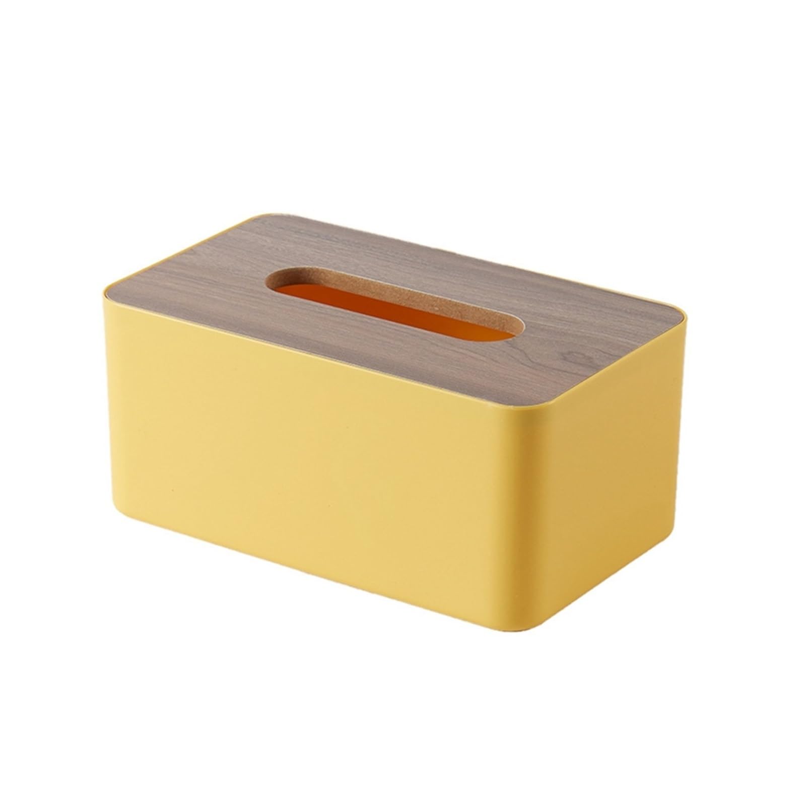 Xdgsdrdf Yellow Living Room Desktop Wood Simple Drawing Paper Box Creative(Yellow)
