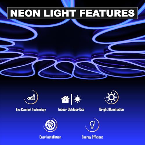 Image of Forus 35 Meter LED Neon Strip Light - Blue, Flexible Waterproof Cuttable Rope Lights, Indoor Outdoor Diwali Decorative Lighting, Shop Decoration, Cove Lighting, Hotel Decorations, 6-Months Warranty