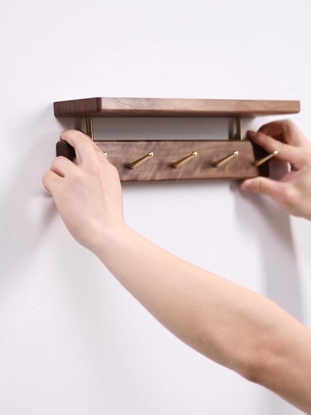 Amazon.com: Mayhas Solid Wood Shelf with Hooks, 12 inch Coat Rack