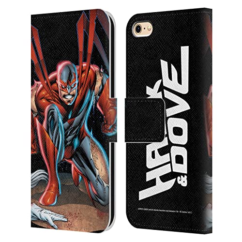 Head Case Designs Licenciado Oficialmente Justice League DC Comics #5 Hawk & Dove Teen Titans Comic Art Carcasa de Cuero Tipo Libro Compatible con Apple iPhone 6 / iPhone 6s
