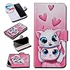 Urhause Case Compatibel met LG K8 ThinQ Case Glossy PU Lederen Portemonnee Cover met Kaartsleuven Cover Katten Cartoon…