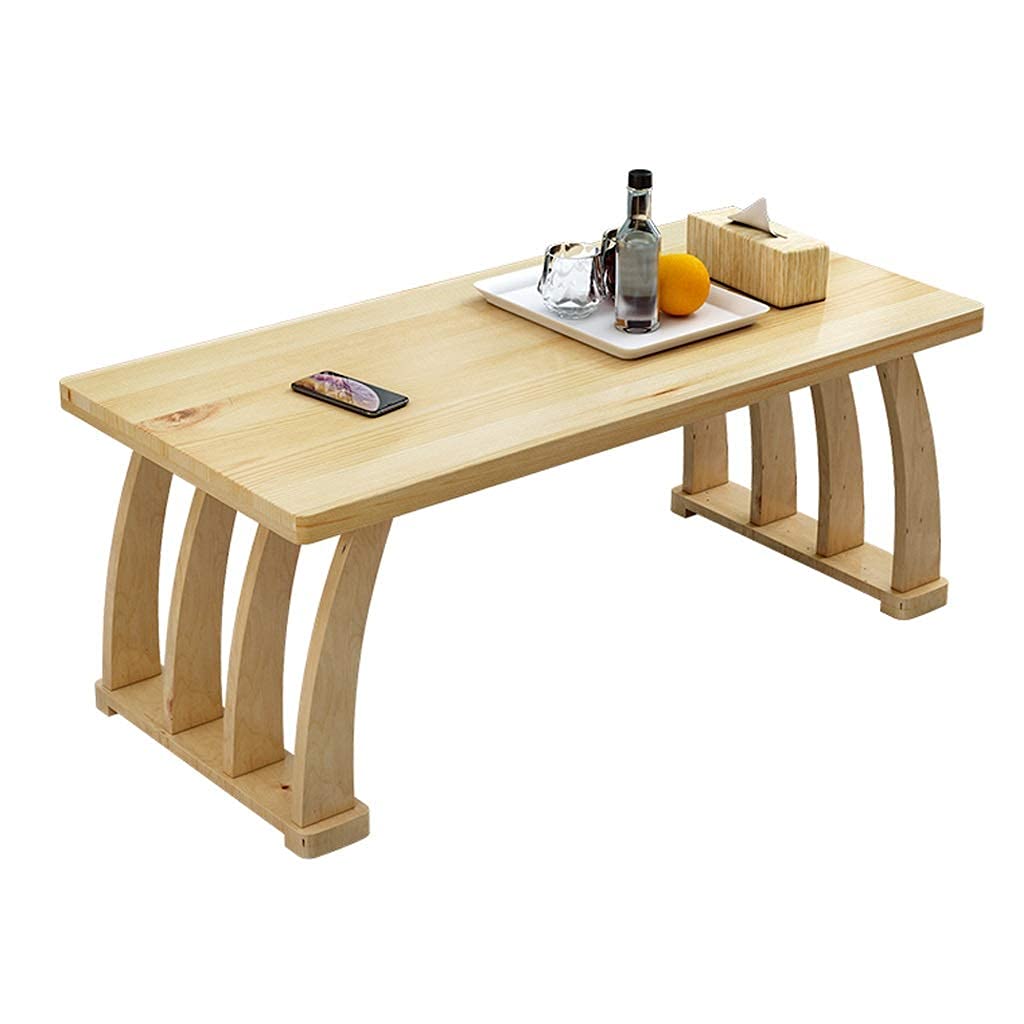 Table basse gain de place en bois massif pour aménager un petit salon ou une baie vitrée