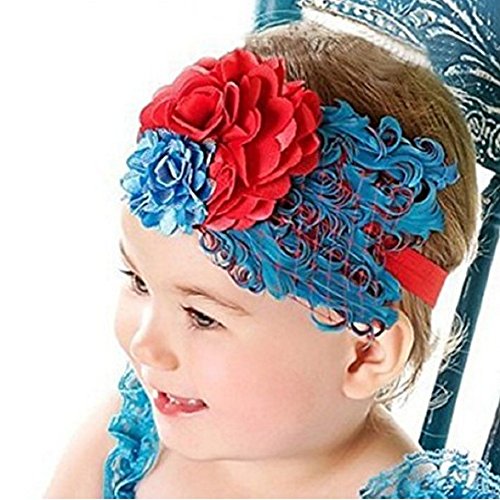 Hooyi Baby Girl Feather hairband Kid Flower Head Band Girl Hair Accessories