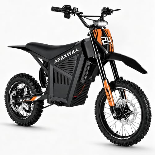 Electric Dirt Bike for Teens Adults Peak 3000W Mid-Drive Motor 36MPH Off Road E Dirt Bike Full Suspension Electric Motorcycle with 48V 21Ah Battery Hydraulic Disc Brakes 3 Speed Modes LCD Display