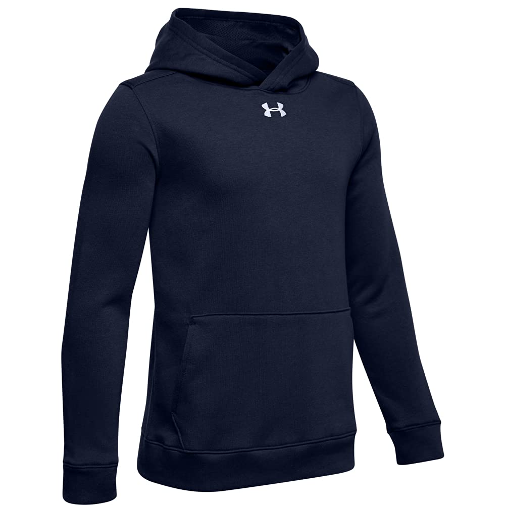 Under Armour Chłopięca bluza polarowa z kapturem, Granatowy (Midnight Navy) / biały, X-Large / 18-20 Big Kids