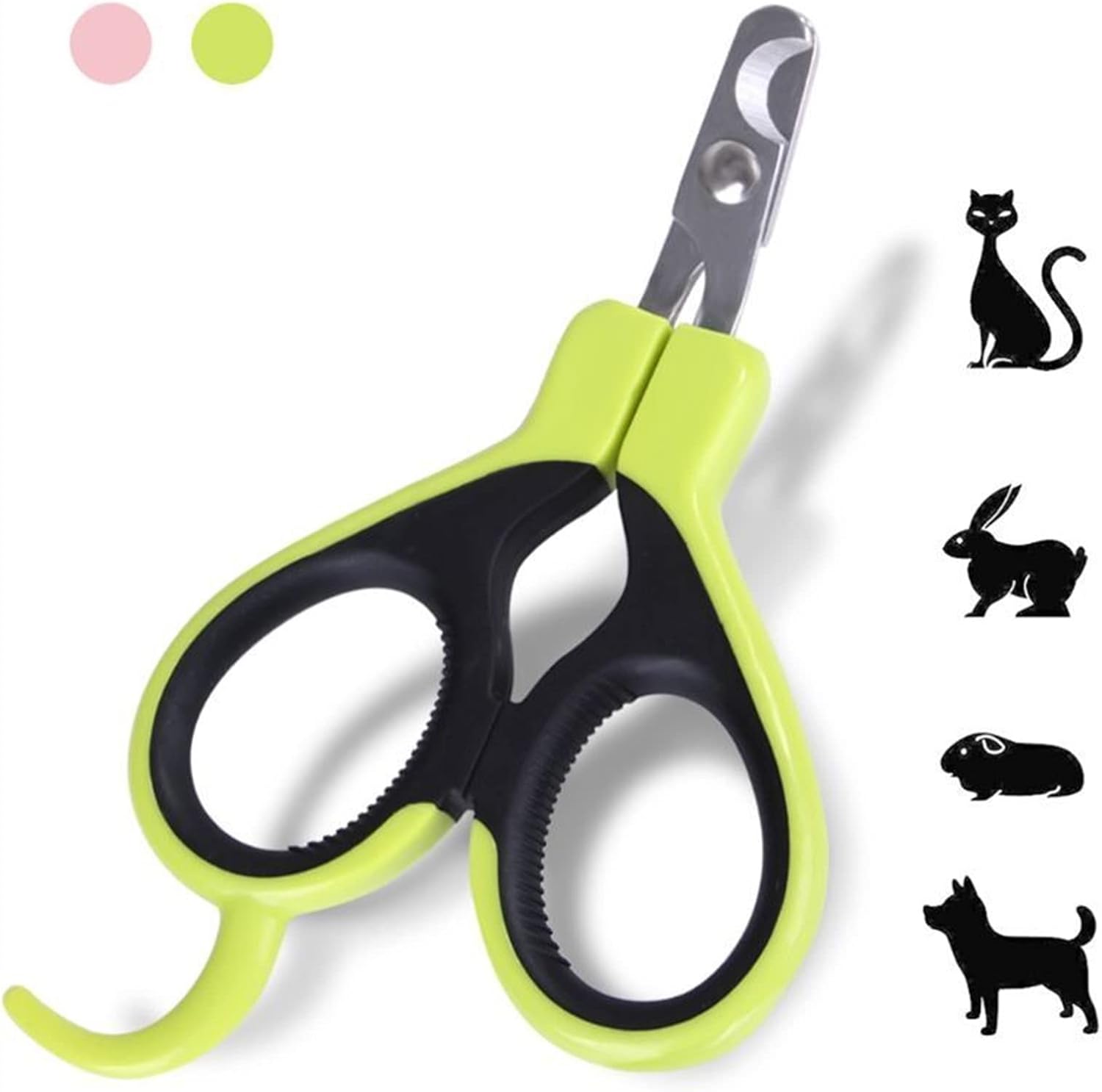 Pet Nail Scissors Portable Pet Nail Claw Cutter Toe Care Stainless Steel Grooming Scissors Cats Dog Nail Claw Clipper Trimmer Grooming Supply(Green)
