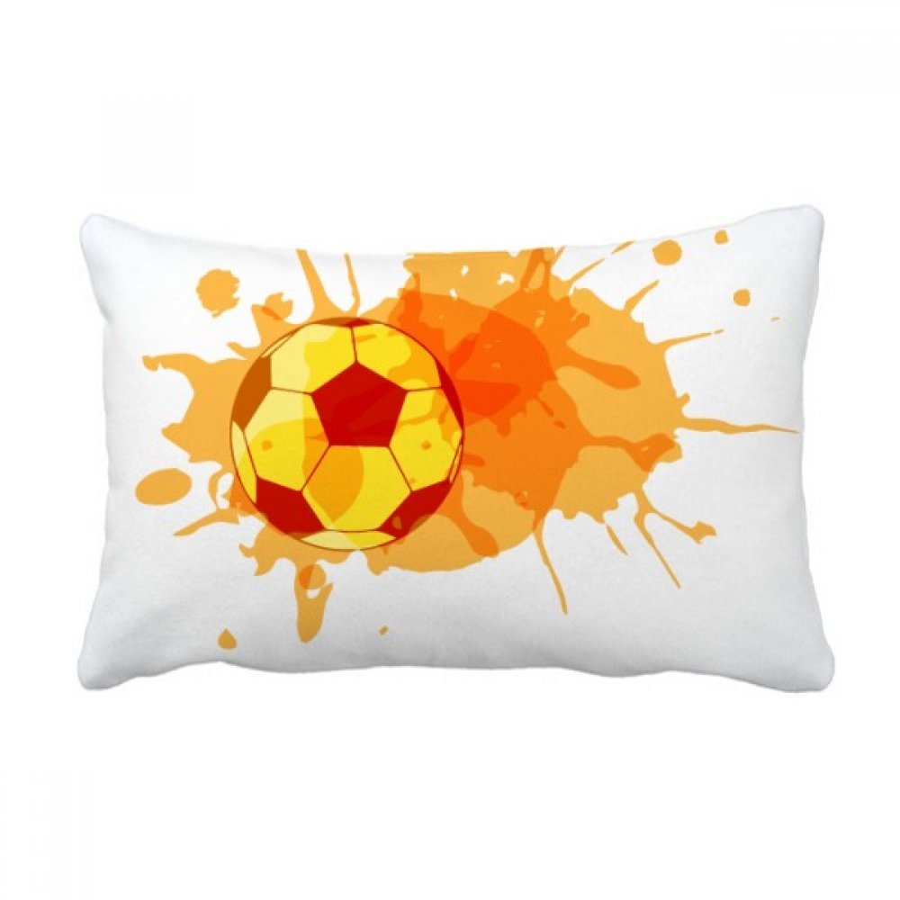 Coussin football orange housse oreiller lombaire multicolor déco canapé maison 16x24