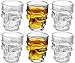 KOVOT Skull Shot Glasses, Set of 6, 1.5 oz, Clear