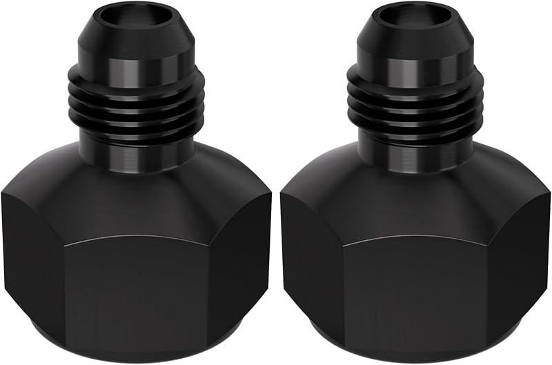 Adaptador de conexão para mangueira APIELE 8AN fêmea para 6AN macho em alumínio preto – Pacote com 2