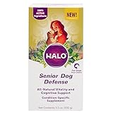 Halo Natural Supplements With Cognitive Support For Dogs, Senior Dog Defense, 3.5-Ounce Bottle, 10074
