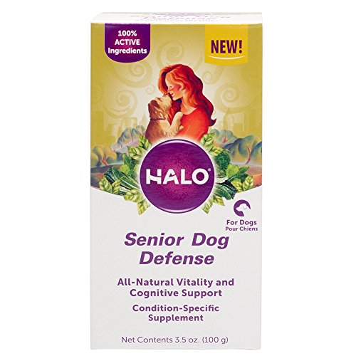 Halo Natural Supplements With Cognitive Support For Dogs, Senior Dog Defense, 3.5-Ounce Bottle, 10074