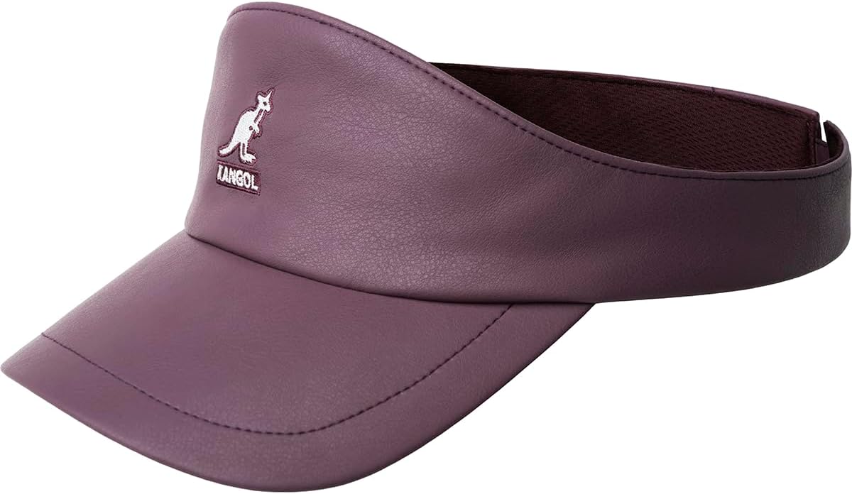 Kangol Faux Leather Visor - Deep Plum / 1SFM One Size Fits Most