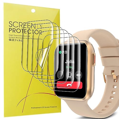 Blueshaweu Protector de pantalla compatible con Bebinca GT5 Smartwatch de 1,75 pulgadas, HD, transparente, flexible, TPU, protector de pantalla [6 unidades] para Bebinca GT5 Smartwatch / W105B