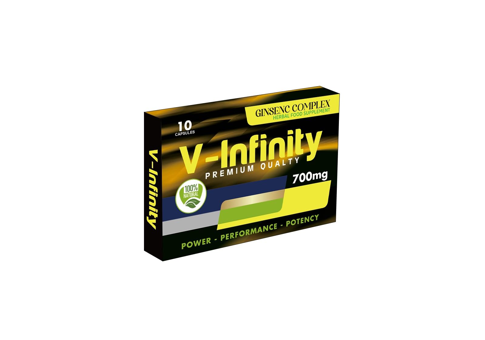 V-Infinity Gold - Enhance Your Performance - Extra Strength Performance V-Infinity Gold Pills, Stamina Endurance Booster Gold Supplement Pills for Men - 10 Ginseng Capsules