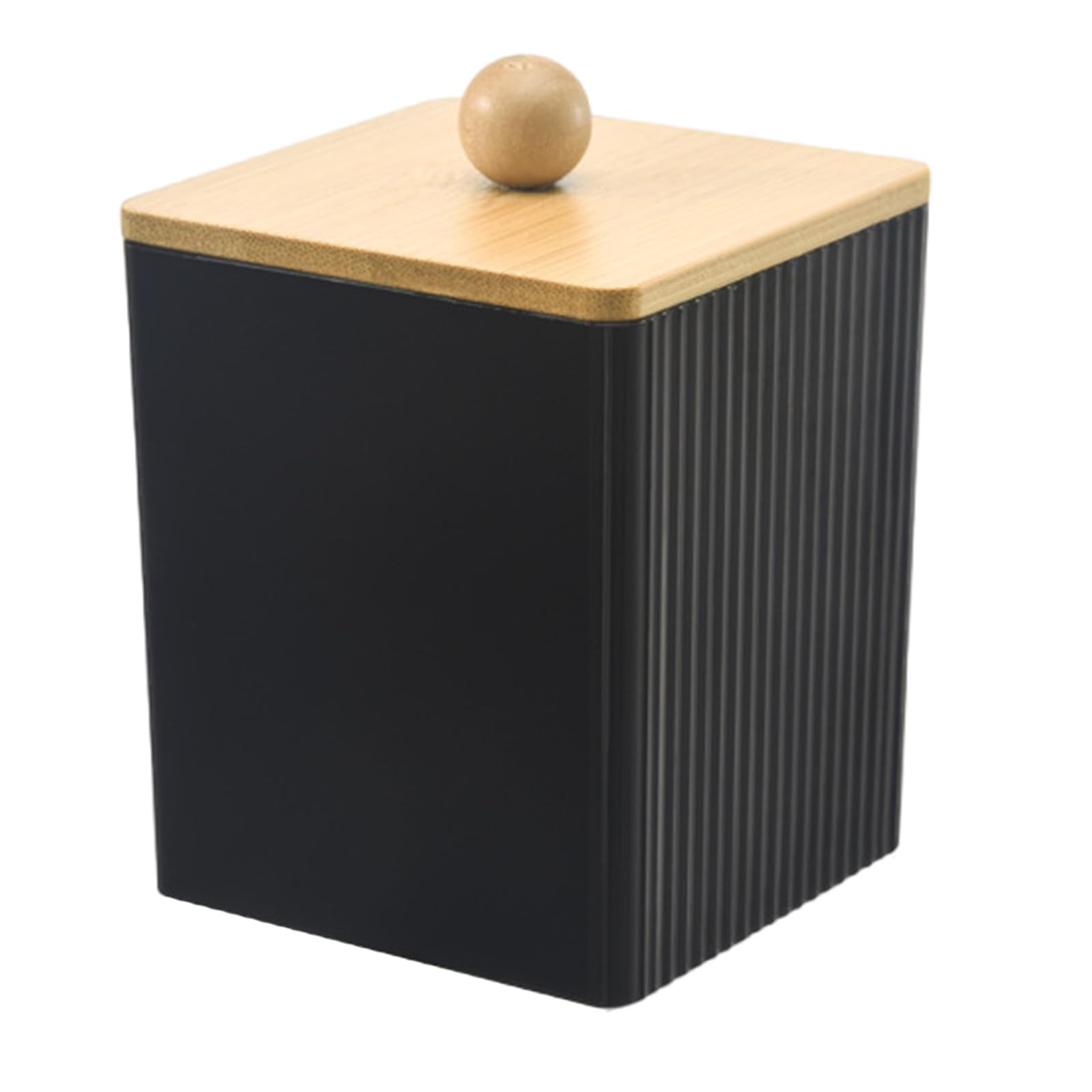 Msioytog Multipurpose Bathroom Canister with Wood Lid for Cotton Swabs Dentals Flosses Cotton Pad and Hair Fashion Accessories Qtip Holder