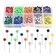 YIXISI 500 Stücke Map Push Pins, Plastikrundköpfen Pinnadeln, Buntkopf Pushpins, Dekorative Reißzwecke, Markierungsnadeln, für Karte, Kork-Pinnwand, Markierung
