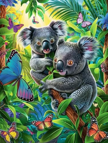 Coloriage par numéro adulte koala pour une décoration murale salon