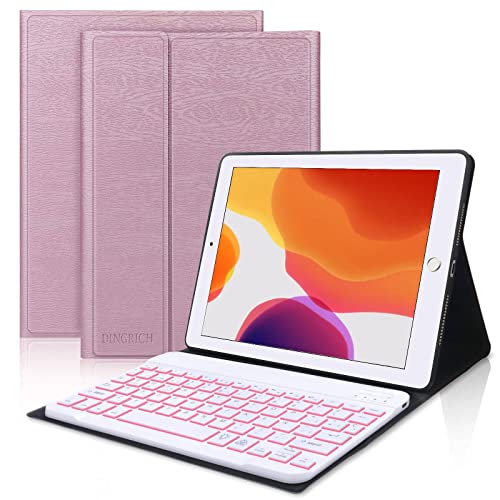 Teclado iPad 9 Generacion, Funda Teclado con Ranura de Lápiz Teclado Español Bluetooth Desmontable para iPad 10.2” 9th 2021/ 8th Gen / 2020/7th Gen 2019/ iPad Pro 10.5/iPad Air 3 Cover