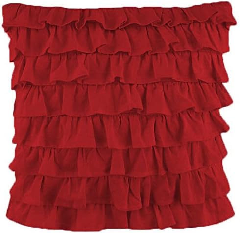 1 Pair Ruffle Pillow Sham Egyptian Cotton 500tc Turquoise King (20 x 40 inch)