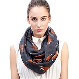 Maße: 90cm X 180cm Lina & Lily Fuchs Fox Damen Loop Schal Schlauchschal (Grau)