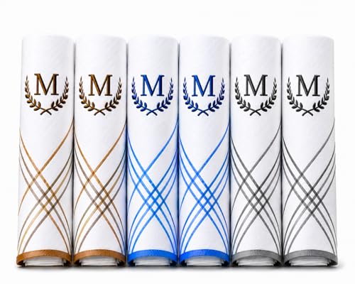 Image of ANTONIA Men's Initial Alphabet Handkerchiefs | Premium Cotton Personalized Hankies with Letter Embroidery (A-Z) | Soft, Absorbent & Reusable | Formal, Wedding & Gift Use | Pack of 6