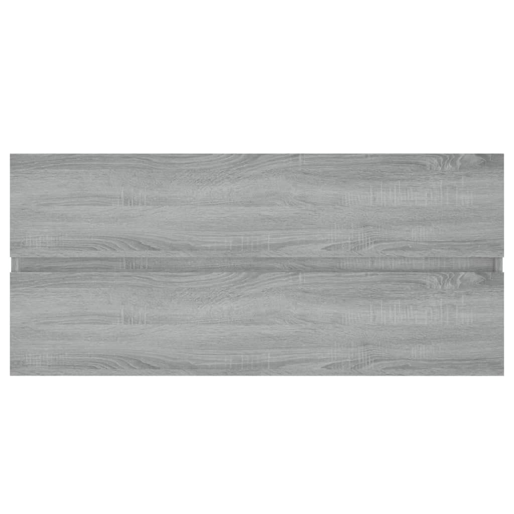 Armario para debajo del lavabo Sonoma gris 100 x 38,5 x 45 cm, mueble de baño con cajón, montaje en pared, resistente a la humedad, moderno armario para baño
